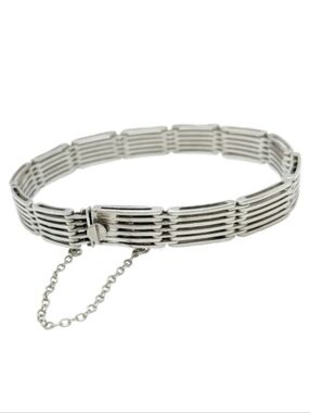 Vintage 800 Silver Gate Bracelet with Box Clasp